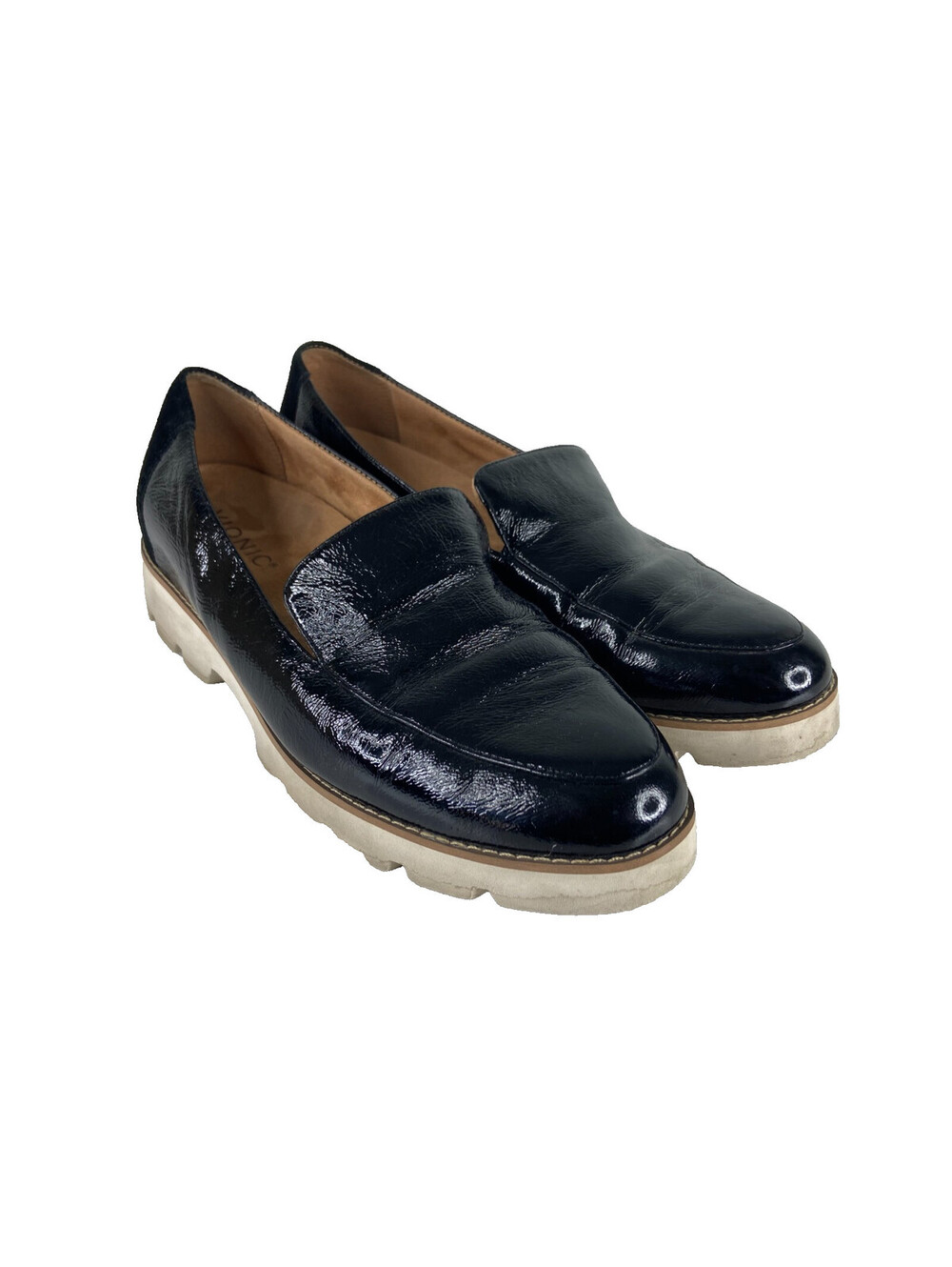 Vionic Kensley Women Shoe Size 9 Patent Leather Black Slip On Loafer